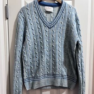 Jantzen Vintage Sweater Nordic Fair.Isle Pullover V Neck Made USA Size Large